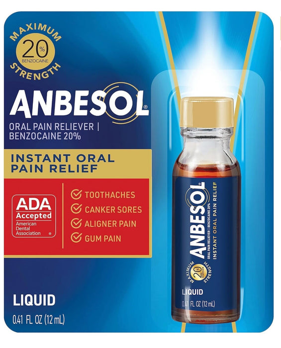 Anbesol Maximum Strength Oral Pain Relief Liquid - 0.41oz
