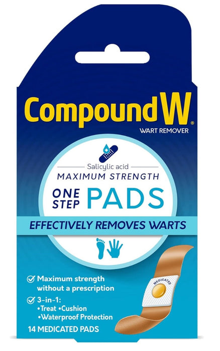 Compound W Wart Remover Maximum Strength One Step Pad - 14 Count
