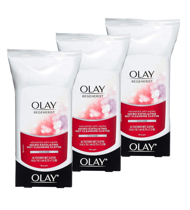 Olay Regenerist Micro-Exfoliating Wet Cleansing Cloths - 3 pack - 90 cloths