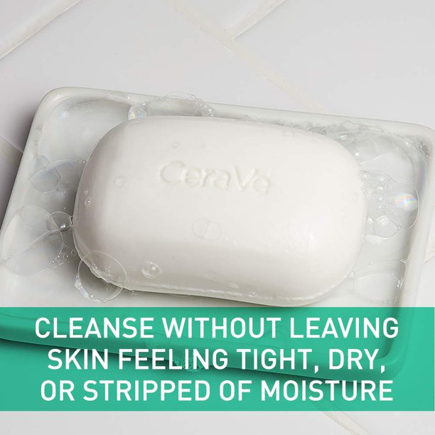 CeraVe Foaming Cleanser Bar for Oily Skin, Body and Face, Soap-free & Fragrance Free, 4.5 oz