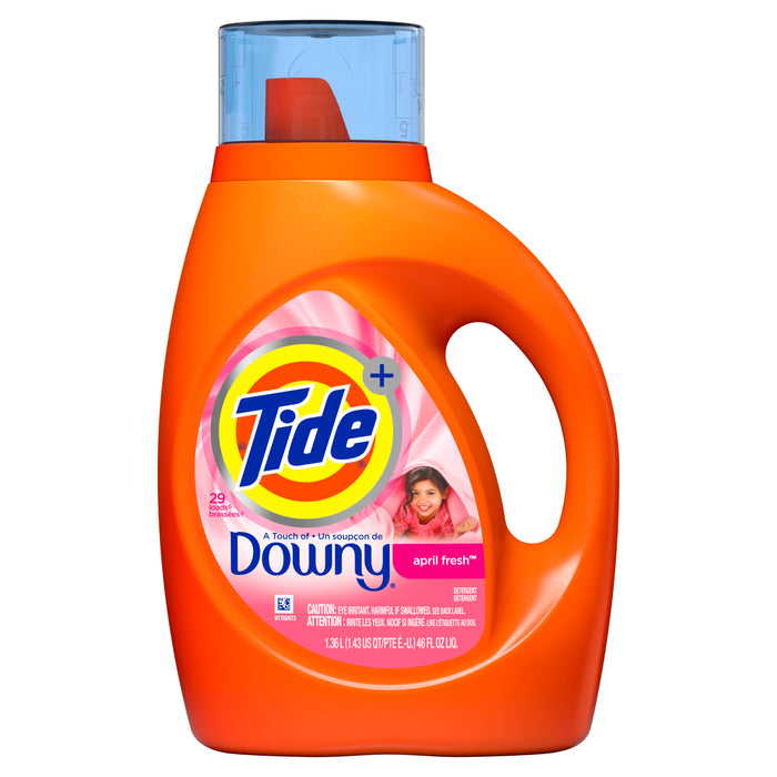 Tide Plus Downy April Fresh Scent Liquid Laundry Detergent, 46 oz