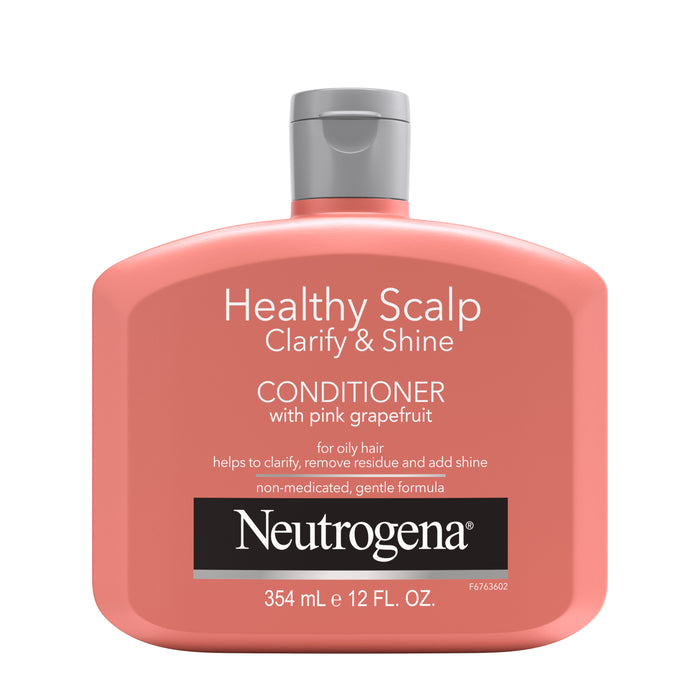Neutrogena Conditioner for Oily Hair & Scalp with Pink Grapefruit, Healthy Scalp Clarify & Shine, Sulphate-Free Surfactants, Colour-Safe, 12 oz