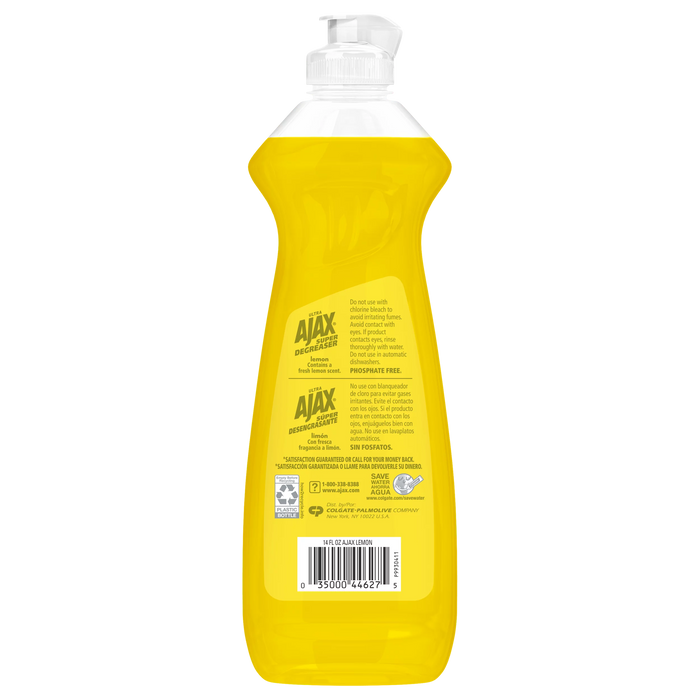 AJAX Liquid Dish Soap, Lemon Scent, 14 Fluid Ounce