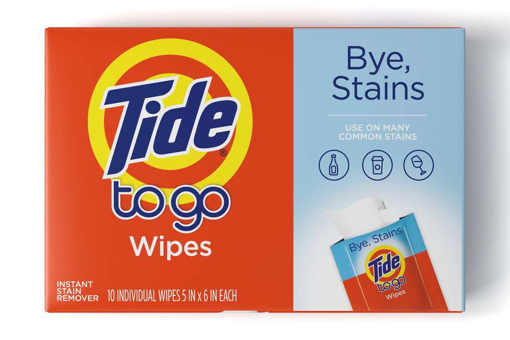Tide To Go Instant Stain Wipes, 10 Count