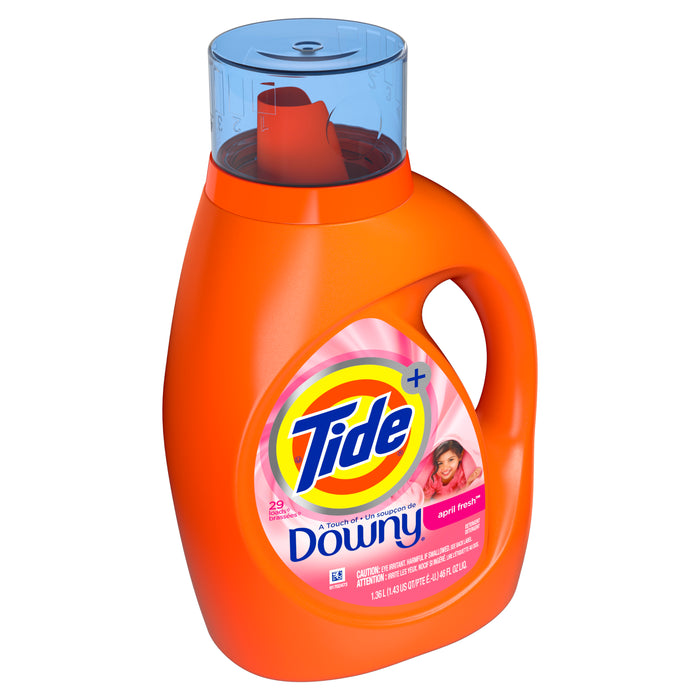 Tide Plus Downy April Fresh Scent Liquid Laundry Detergent, 46 oz
