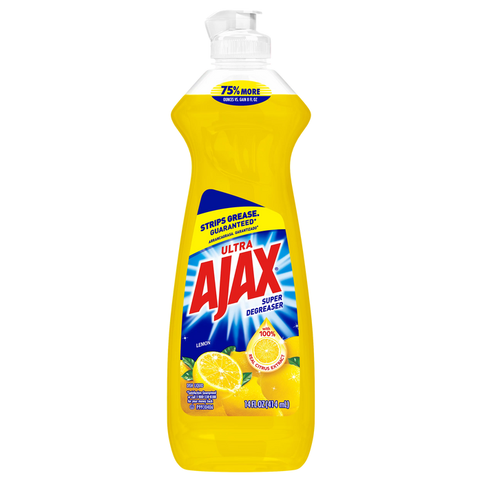 AJAX Liquid Dish Soap, Lemon Scent, 14 Fluid Ounce