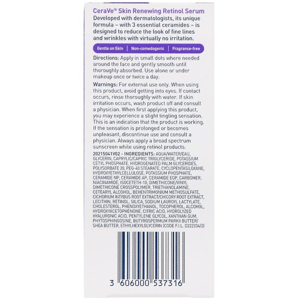 CeraVe Skin Renewing Retinol Face Serum, 1 fl oz