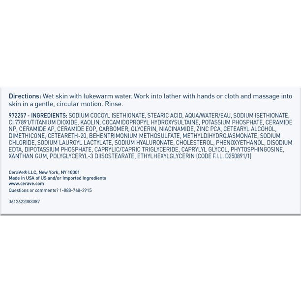 CeraVe Foaming Cleanser Bar for Oily Skin, Body and Face, Soap-free & Fragrance Free, 4.5 oz