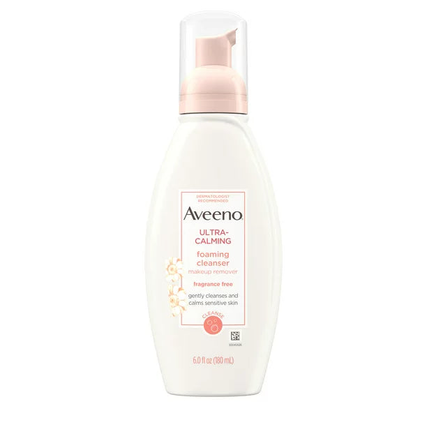 Aveeno Ultra-Calming Foaming Cleanser for Dry Sensitive Skin, Face Wash, 6 fl. oz