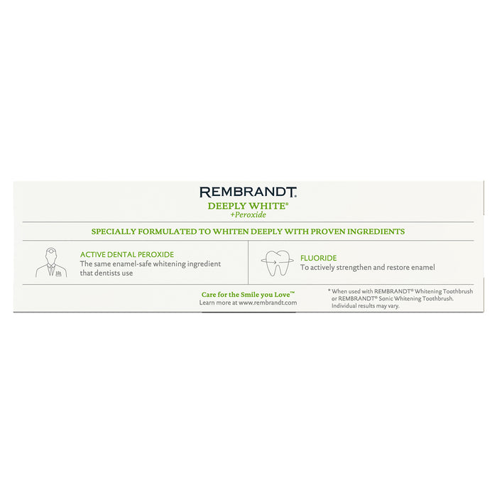 Rembrandt Deeply White + Peroxide Whitening Toothpaste, Fresh Mint Flavour 3.5 oz