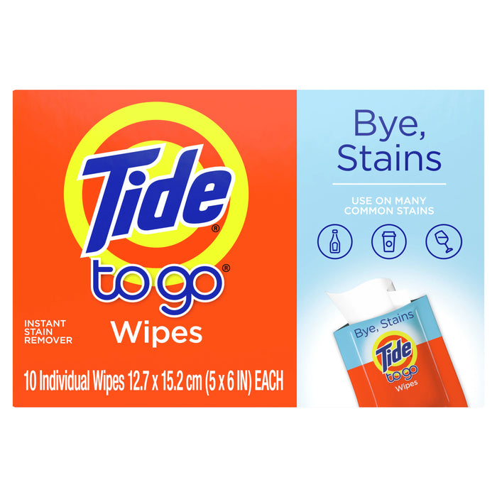 Tide To Go Instant Stain Wipes, 10 Count
