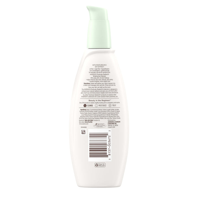 Aveeno Positively Radiant Brightening Facial Cleanser, 6.7 fl oz