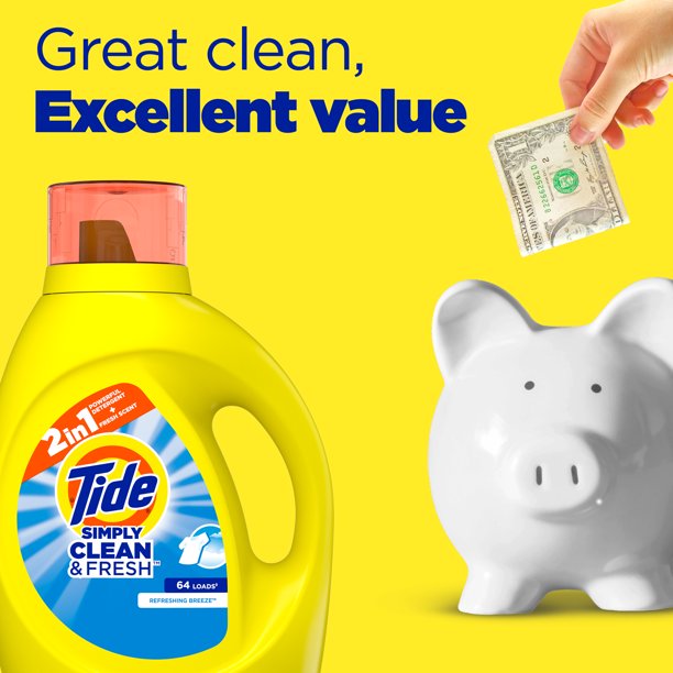 Tide Simply Clean & Fresh Liquid Laundry Detergent, Refreshing Breeze 10 fl oz