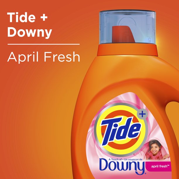 Tide Plus Downy April Fresh Scent Liquid Laundry Detergent, 46 oz