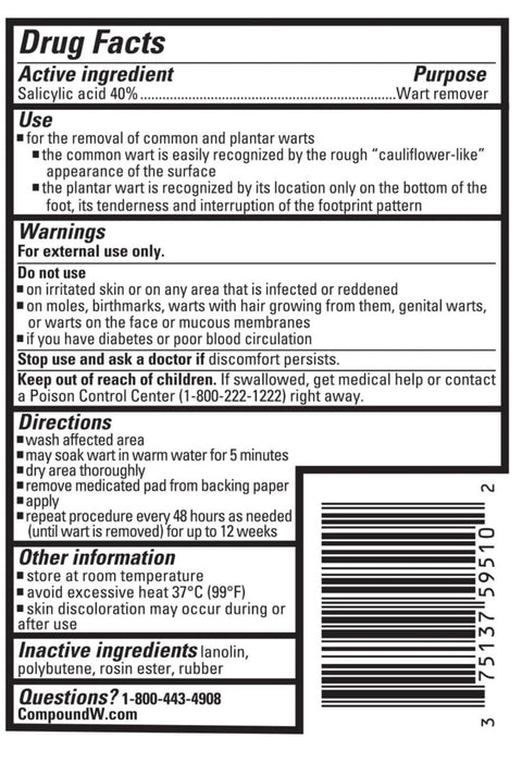 Compound W Wart Remover Maximum Strength One Step Pad - 14 Count