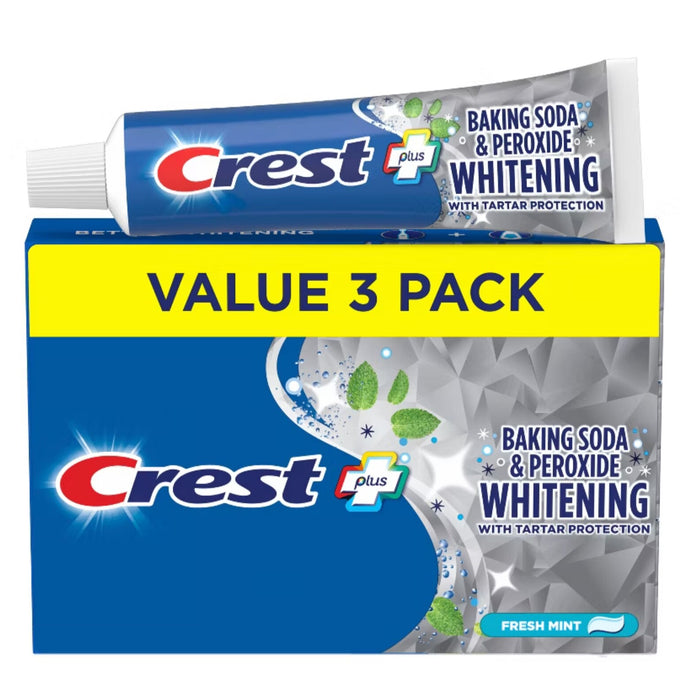 Crest Baking Soda and Peroxide Whitening Fresh Mint Toothpaste 161g - 3 PACK