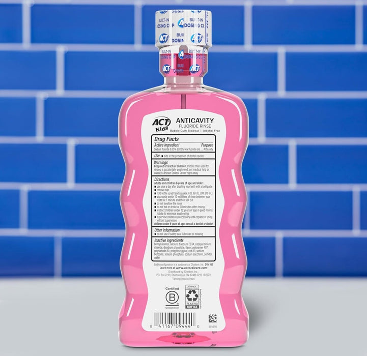 ACT Kids Bubblegum Anticavity Fluoride Mouthwash - 16.9oz