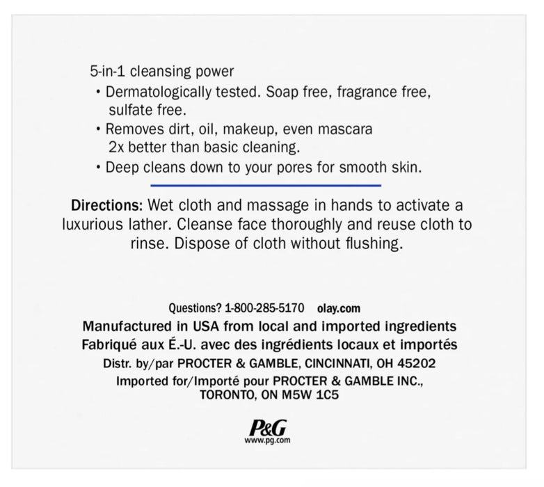 Olay Daily Facial 5-in-1 Cleansing Wipes - 33ct