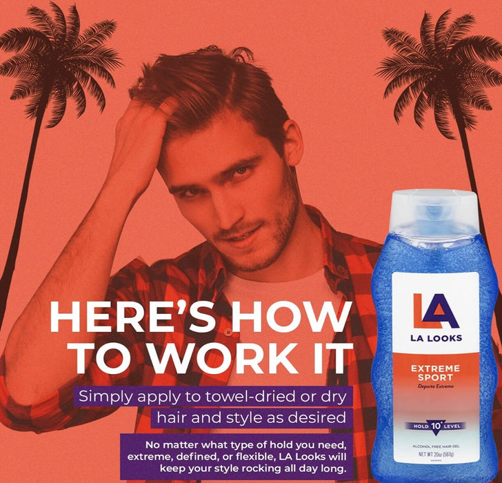 LA LOOKS Extreme Sport Alcohol Free Hair Gel  - 567g - 20oz