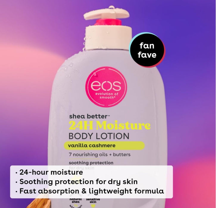 eos Shea Better Body Lotion- Vanilla Cashmere, 24-Hour Moisture Skin Care - 16oz