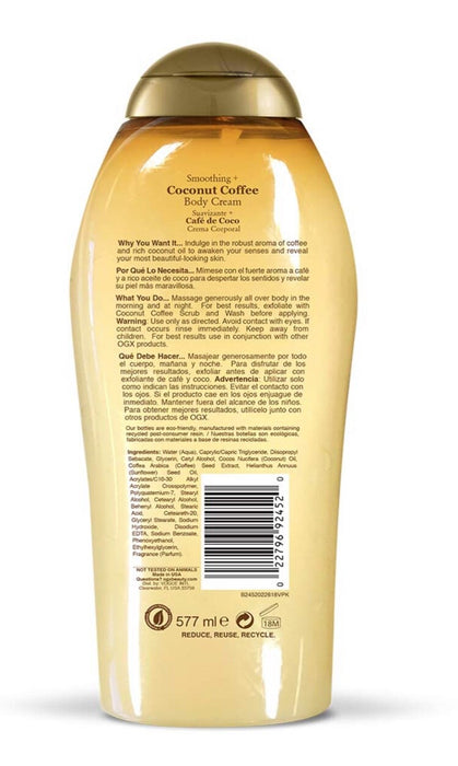 OGX Coconut & Coffee Smoothing Body Cream - 19.5oz