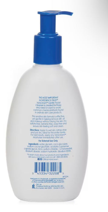 Vanicream Gentle Facial Cleanser For Sensitive Skin - 8 oz