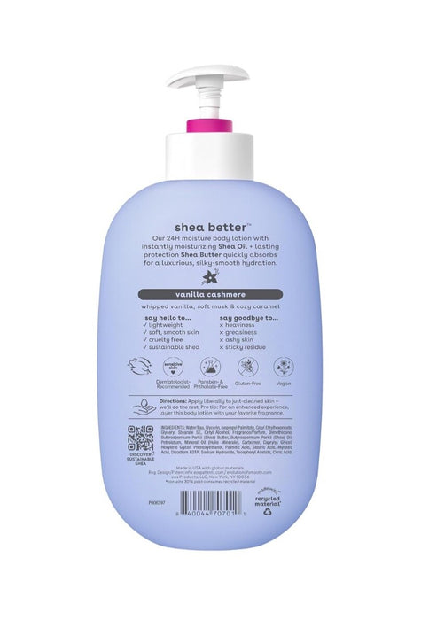 eos Shea Better Body Lotion- Vanilla Cashmere, 24-Hour Moisture Skin Care - 16oz
