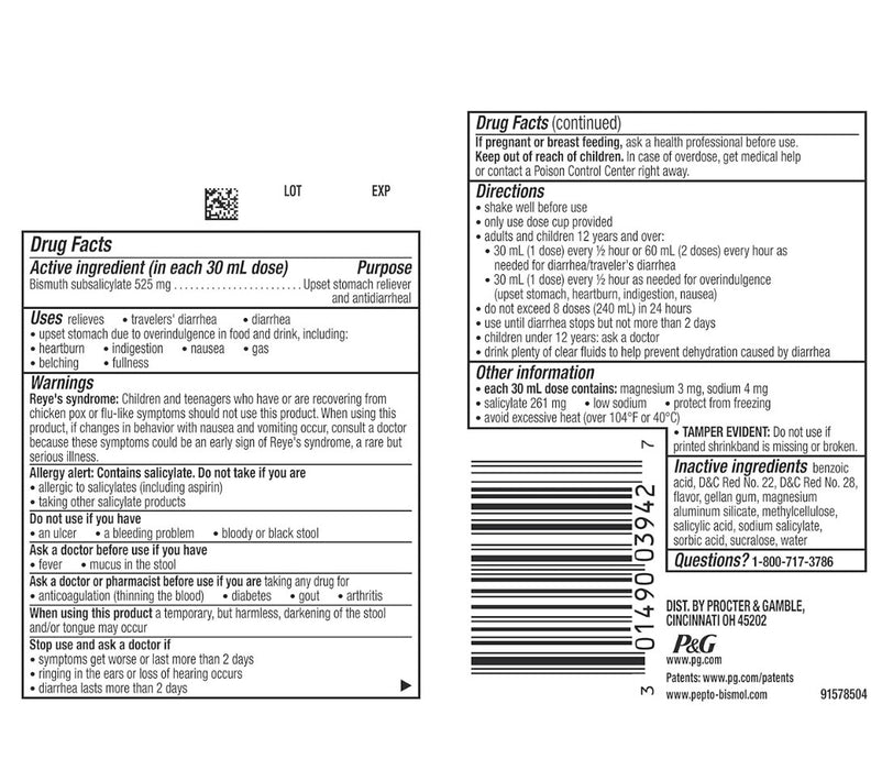 Pepto Bismol Original Liquid - 12oz