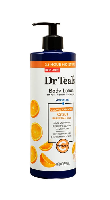 Dr Teal's Moisture Glow & Radiant Body Lotion with Vitamin C & Citrus Oil - 18oz