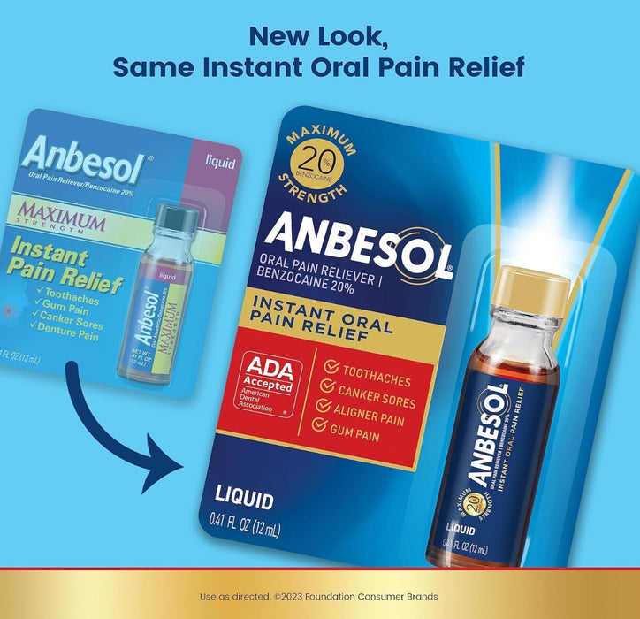 Anbesol Maximum Strength Oral Pain Relief Liquid - 0.41oz