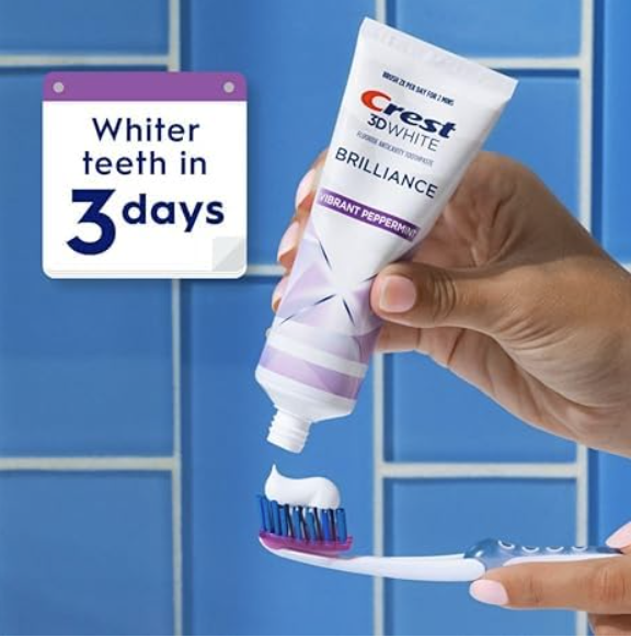 Crest 3D White Brilliance Toothpaste, Peppermint - 4.6 oz, 3 Pack