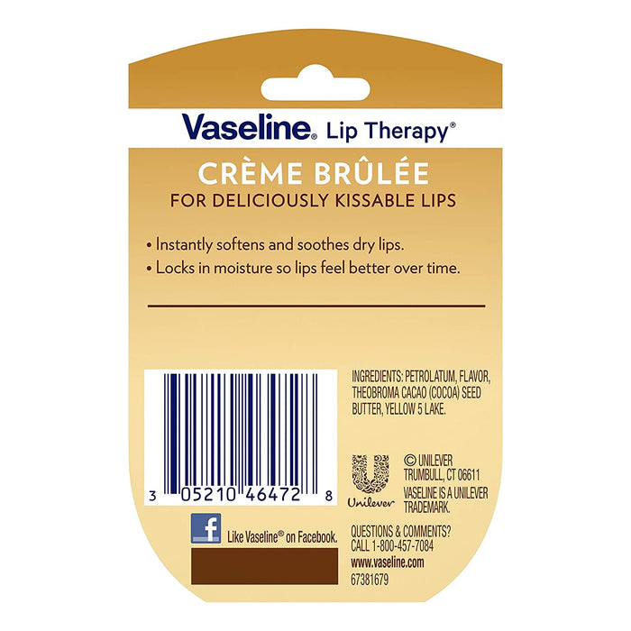 Vaseline Lip Therapy Tinted Lip Balm Mini Crème Brulee 0.25 oz