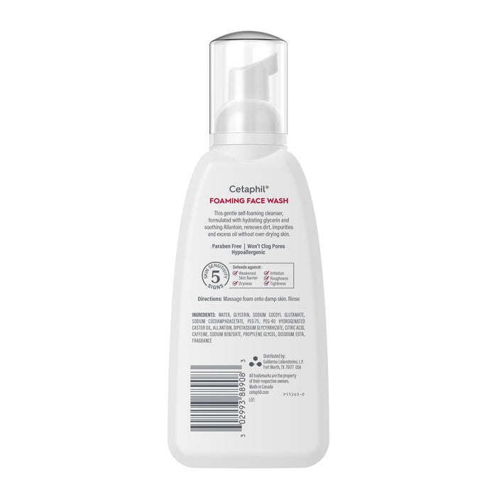 CETAPHIL Foaming Face Wash for Sensitive Skin Soothes Redness Prone Skin 8 fl oz