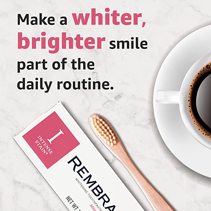 Rembrandt Intense Stain Whitening Toothpaste with Fluoride, Mint Flavor - 3.5 oz