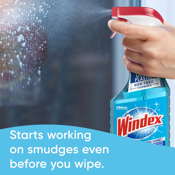 Windex Glass Cleaner Spray Bottle, Original Blue, 23 fl oz