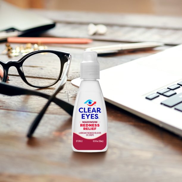 Clear Eyes Maximum Redness Eye Relief Lubricant Eye Drops, 0.5 fl oz