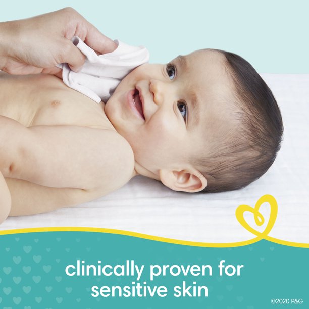 Pampers Baby Wipes, Sensitive, Perfume Free, 3X Refill Packs, 192 Ct