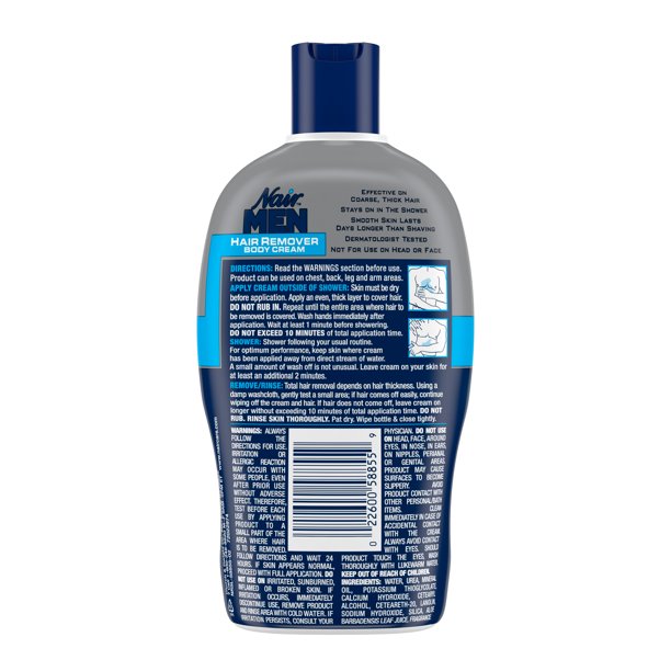 Nair Men Hair Remover Body Cream, Body Hair Remover for Men 13 Oz