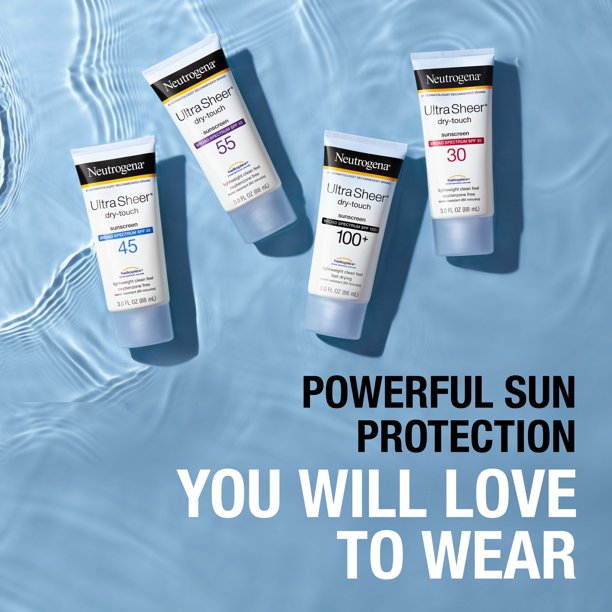 Neutrogena Ultra Sheer Dry-Touch Water Resistant Sunscreen SPF 45, 3 fl. oz, Pack of 2